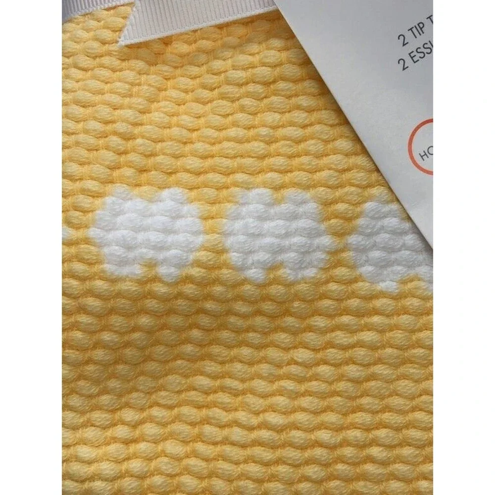 Caro Home Yellow Fingertip Towels Summer Bathroom Easter Spring Set of 2